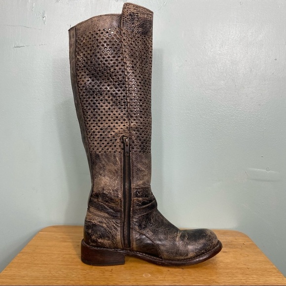Bed Stu‎ Cobbler Series Biltmore Boots Black Brown Distressed Knee High Sz 7 - Picture 3 of 9